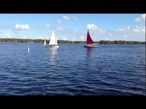 Goat Island Skiff Yawl Sailing on Lake Tarpon, FL