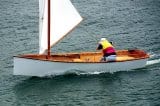 Goat Island Skiff sailing dinghy balance lug rig setup and tuning: storerboatplans.com